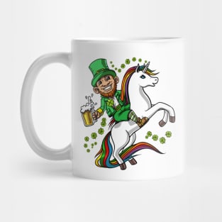 Leprechaun Riding Unicorn St Patricks Day Mug